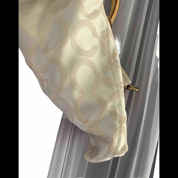 Coach 12963 Madison Julianne Op Art XL Large Tote Satchel Patent Leather Yellow - Picture 10 of 12